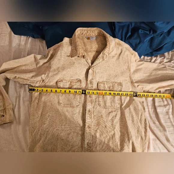 Vintage Carhartt Shirt Jacket Mens XL-2X Vintage Tan Acid Wash Button Down Rare